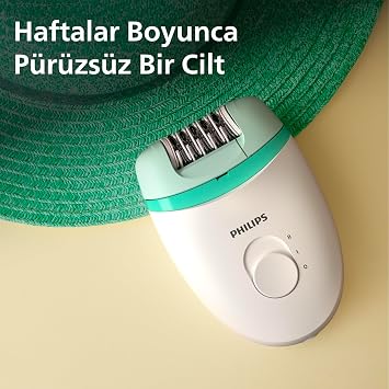 جهاز إزالة الشعر المضغوط السلكي الأساسي من Philips BRE245/05 من الساتانيل، أخضر