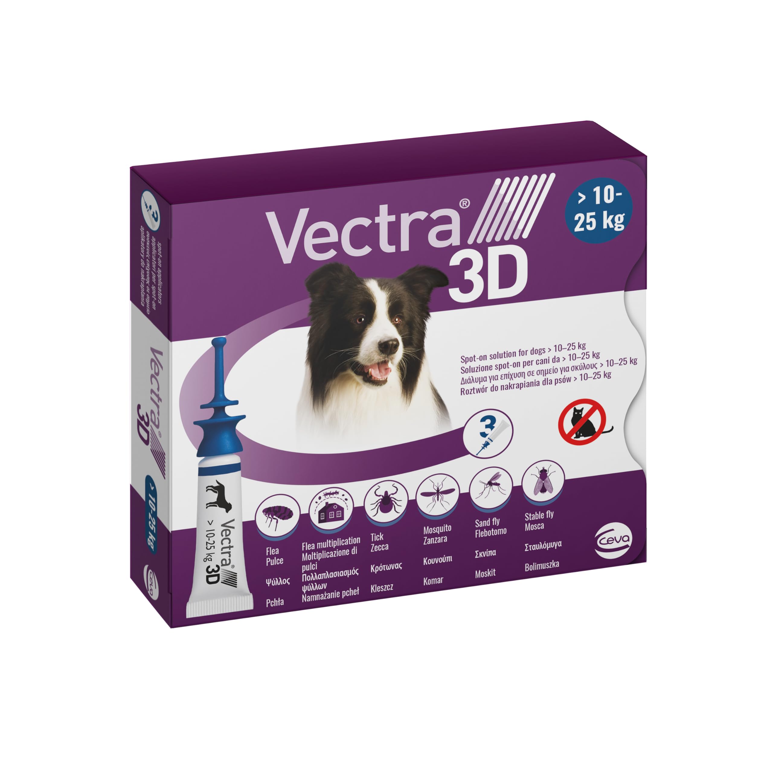 Vectra 3D Antiparassitario per Cani 10-25KG 3 PIPETTE