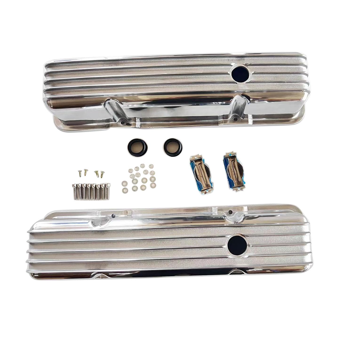 Speedmaster Finned Valve Covers Ford Windsor Speedmaster Finned Aluminum  Valve Covers Tall - Polished For Ford SB 289/302/351 Windsor 460 Ford Valve  Covers, image size:1500x1500