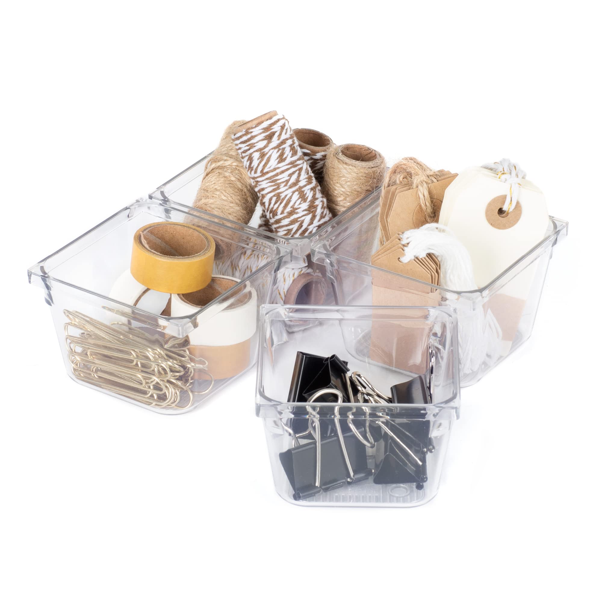 Livivo Unisex Clear 4 Drawer Organiser Trays For Home Office Storage In Small