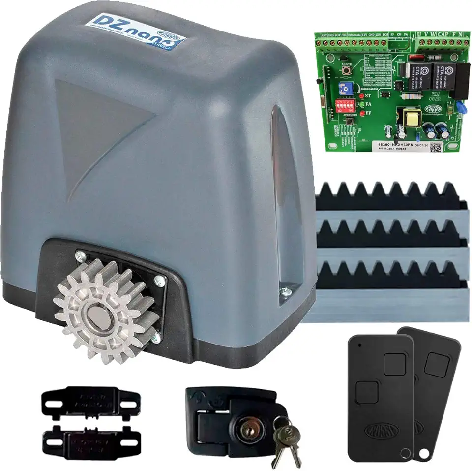 Motor Para Portão Eletrônico Dz Nano 36 Turbo 600kg 1/4 HP Rossi 3 Metros de Cremalheira (127)