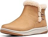 Clarks Women's Breeze Fur Ankle Boots 6 Wide Tan
