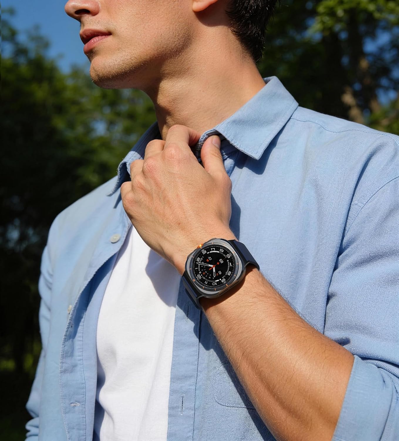 Nereides Magnetic Silicone Band Compatible with Samsung Galaxy Watch Ultra (2025/2024) 47mm, Rugged Soft Waterproof Replacement Strap for Men Women