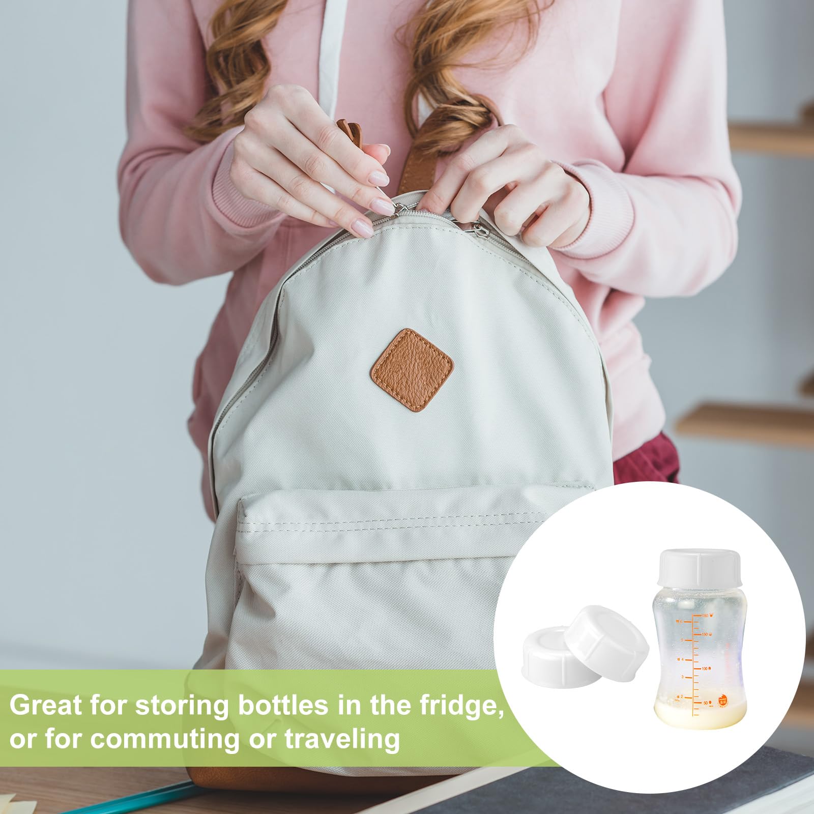 10pz Tappi per Biberon Stretti per Biberon Dr Brown e Medela, Senza BPA Tappi di Ricambio per Biberon da Viaggio e da Stoccaggio con Aghi Perforatori per Ameda e Altri Accessori (Bianco)