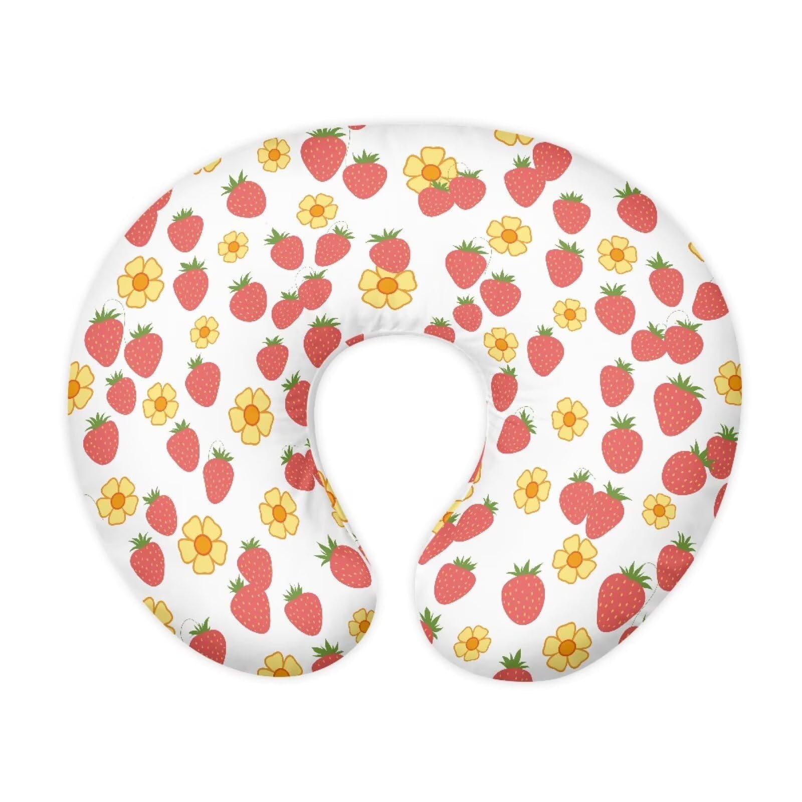 PJHEQOXE Nursing Pillow Cover Nursing Pillows for Breastfeeding Fits The Original Support for Breastfeeding Nipple Shields for Breastfeeding Newborn Strawberries