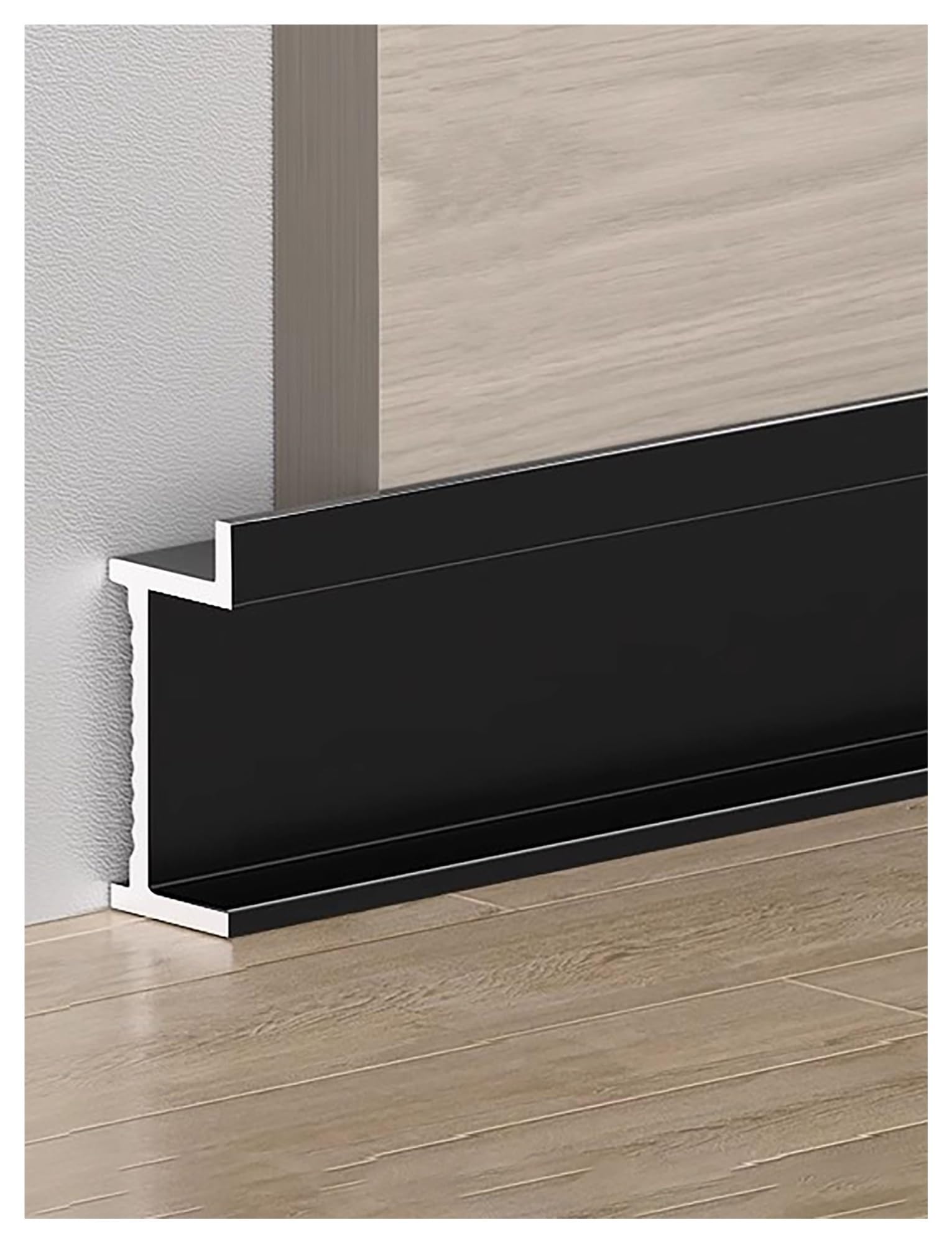 Wbudowany zestaw listew przypodłogowych ze stopu aluminium, 2/3/5 cm, ultracienka listwa ścienna, kompletny zestaw z narożnikami, łatwa instalacja, 4 szt