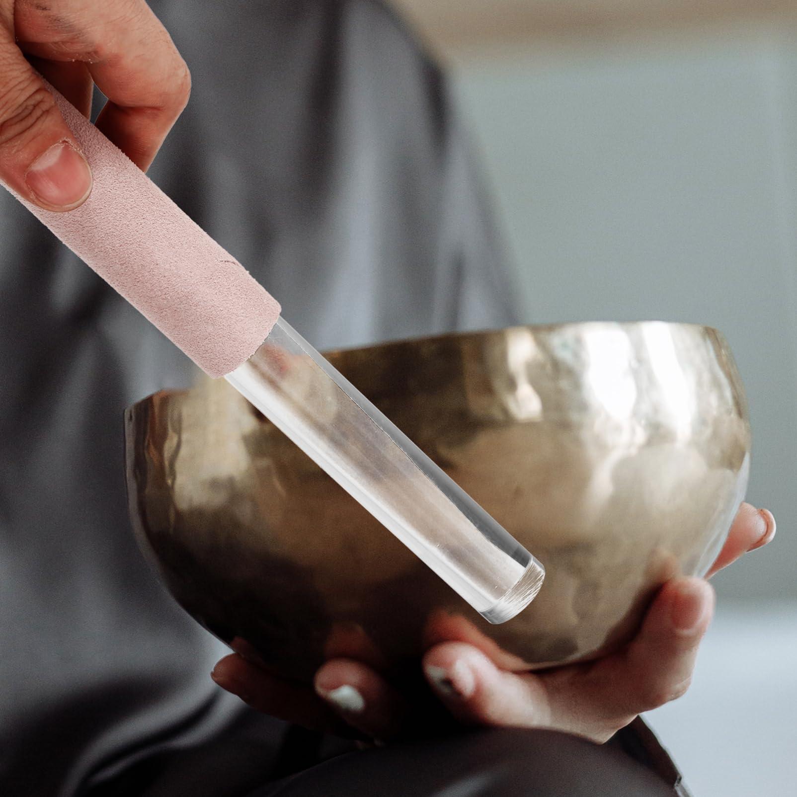 Milisten 1 Set Singing Bowl Mallet with Rubber Ring Bowl Mallet for Yoga Meditation Durable Sound Stick for Relaxation Focus