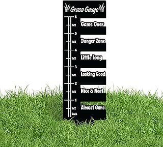 芝生測定定規 - 草の高さゲージ、頑丈なステンレススチール構造 | 正確な芝生の手入れ、トリミング、造園作業の測定のための明確なマーキング付きガーデニングツール