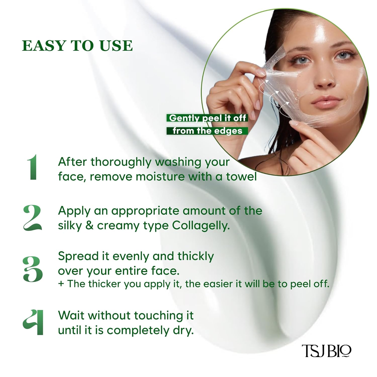 NAD+ Collagelly Vegan Collagen Mask – 2.1 fl. Oz with 10,000ppm NAD+, NMN, Exosome Complex - Korean Skin Care | Super Peel-Off Face for Blackheads, Pores, Lifting, Exfoliating - Image 6