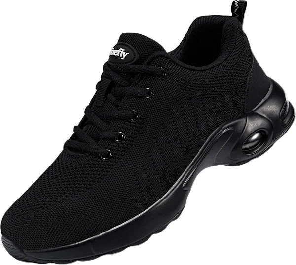Tinefiy Steel Toe Shoes for Women Lightweight Safety Shoes Air Cushion Comfortable Slip Resistant Indestructible Womens Puncture Proof Work Shoe