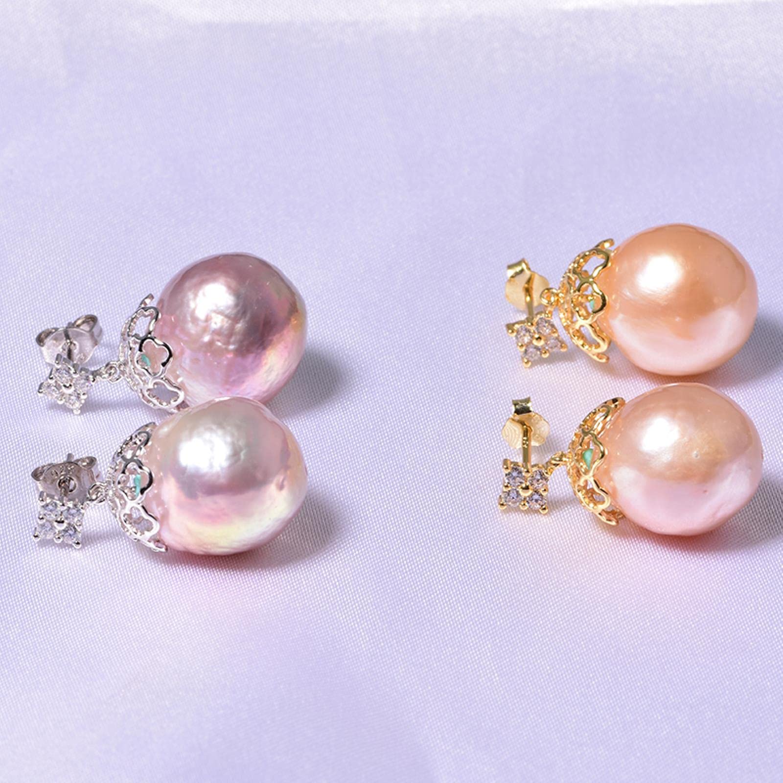 LOKILOKI Joyería De Plata De Ley 925 para Mujer, Joyería De Perlas Reales, Pendientes Barrocos, 12-13, Regalos De Joyería De Perlas Naturales