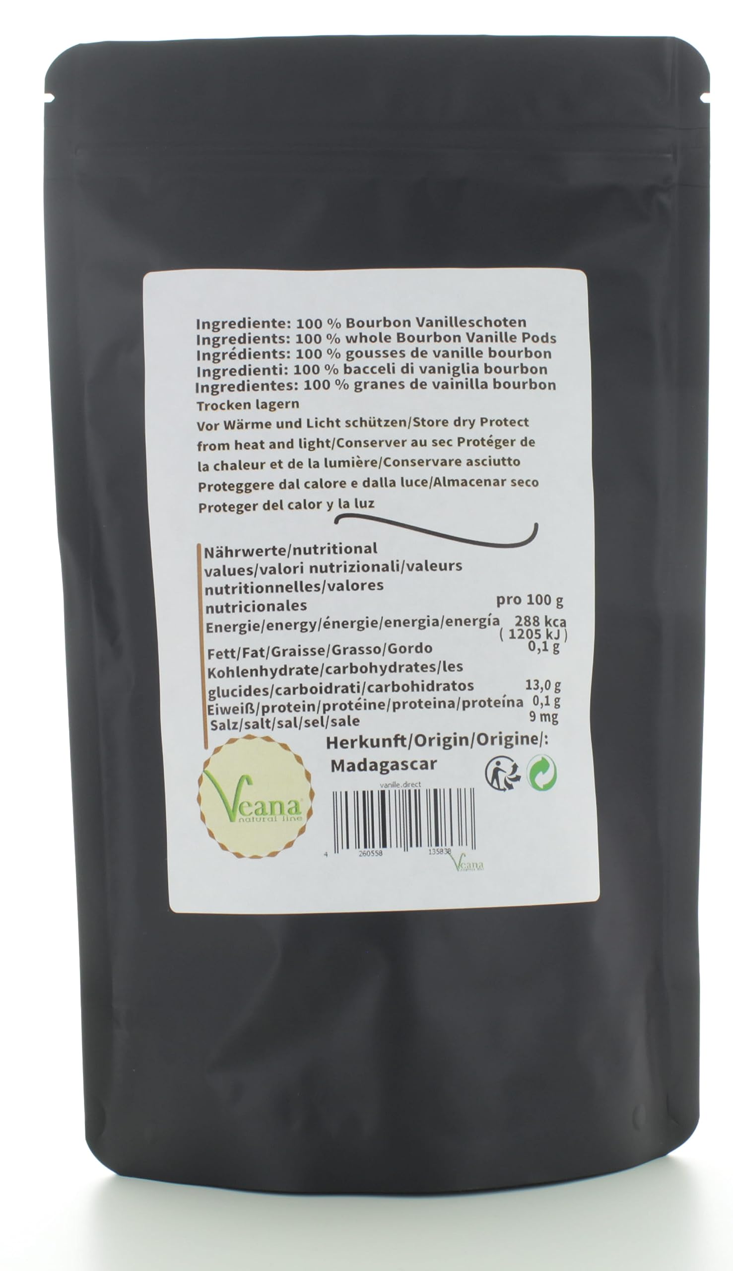 Bourbon - Escurritos de vainilla (75 unidades, 12-13 cm, 100% natural, de Madagascar