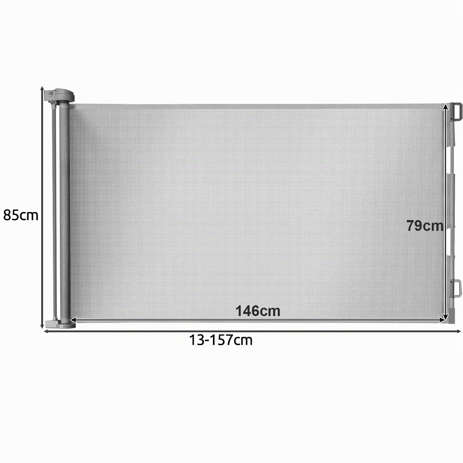 Ruhhy Griglia di protezione per scale estensibile, 13-140 cm, altezza 85 cm, 19380 (grigio, 85 cm)