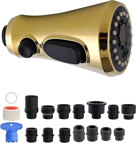 Vista 8 de Hibbent Cabezal de pulverización desplegable para grifo de cocina, boquilla rociadora de 3 funciones certificada por NSF/ANSI/CAN 61 y CUPC, 15