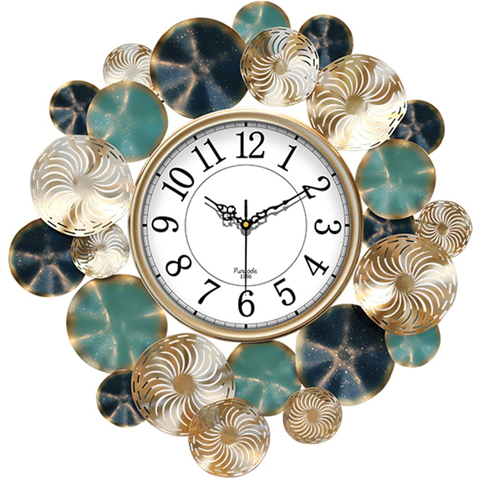Horloge murale en métal design lotus pour un salon moderne et silencieux