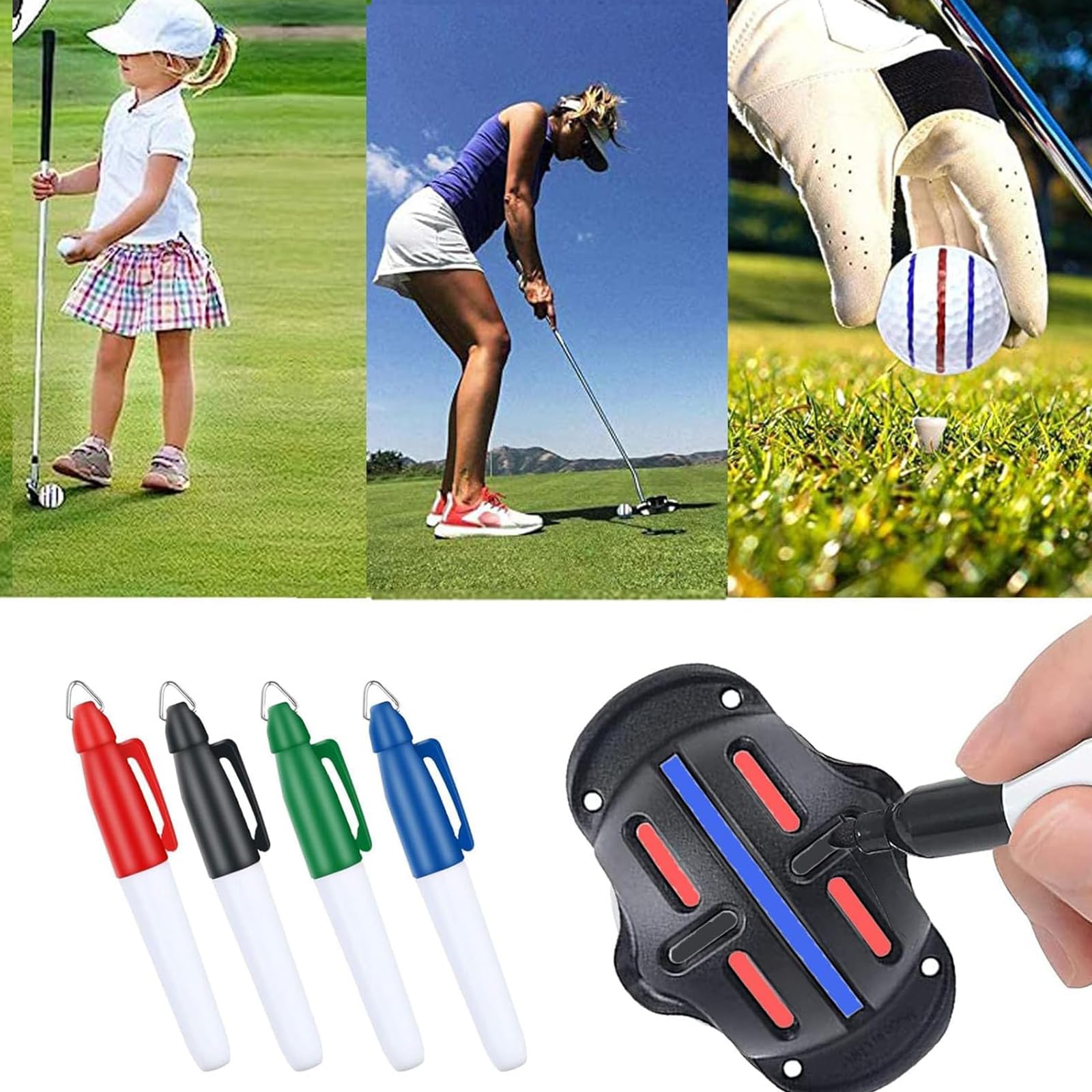 GNAUMORE Golfball-Liner - Ausrichtungswerkzeug Für Präzise Putt-Linien, Golf Zubehör Ballmarkierer