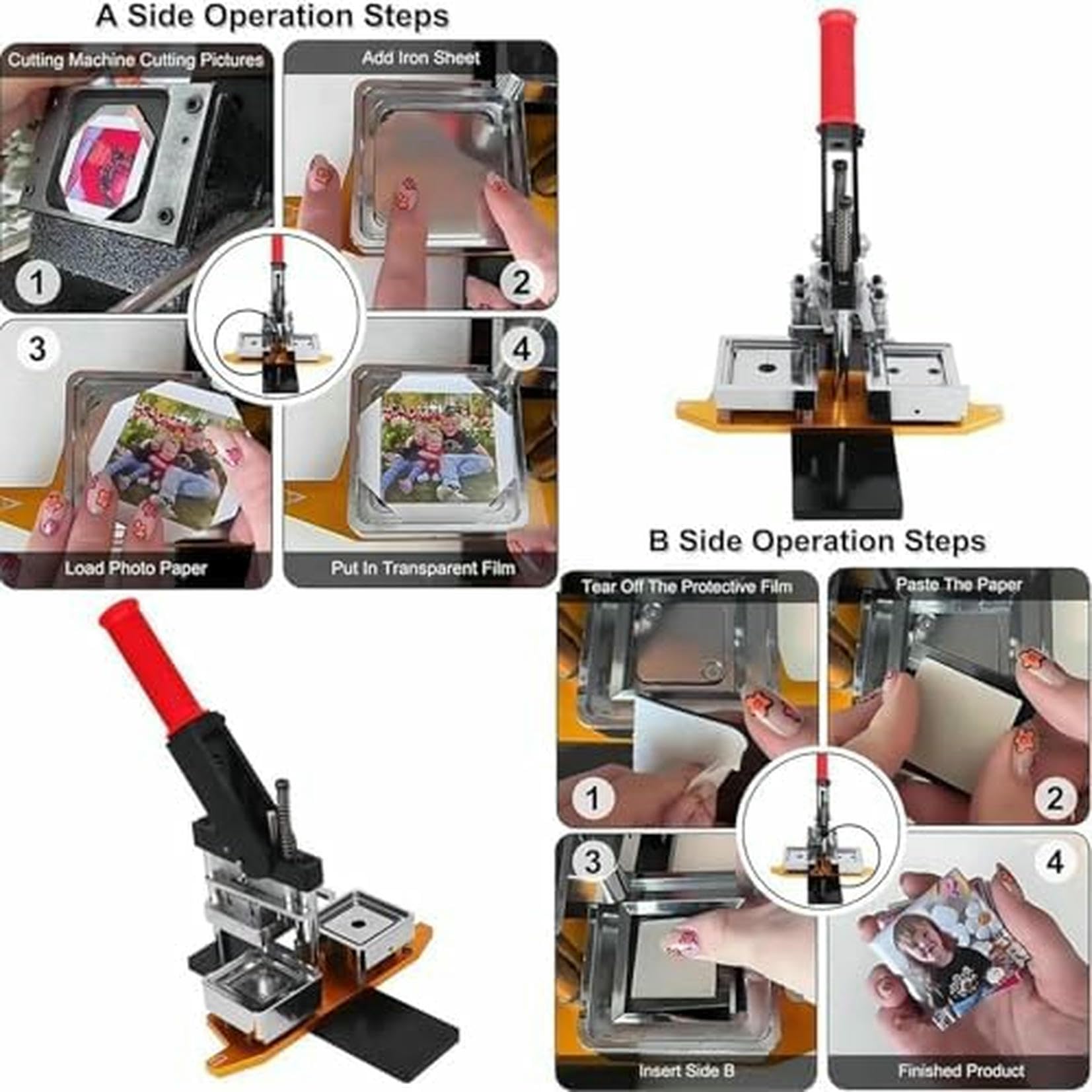 Kit Iman per Neira E Produttore di IgMS con Taglierina di Carta, Creare Becchi Personalizzati di 50 Mm per Foto, Arte E Personalizzazione, Include 100 Magneti Acrilici ~/