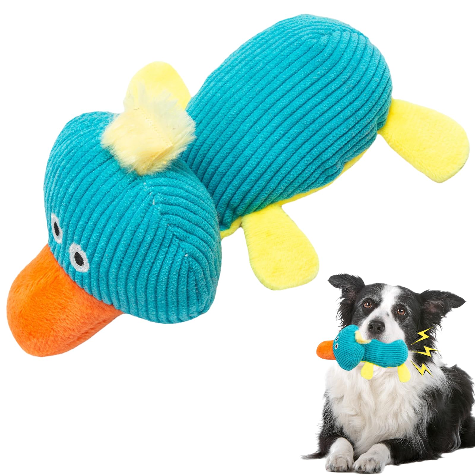 DiiWmme Dog Plush Toy for Boredom,Squeaky Plush Dog Toys Cute Soft Dog Toys with Sound Device Interactive Dog Toys Puppy Chew Toys Dog Toys Birthday Gifts for Small Dogs Puppy (Blue Duck)