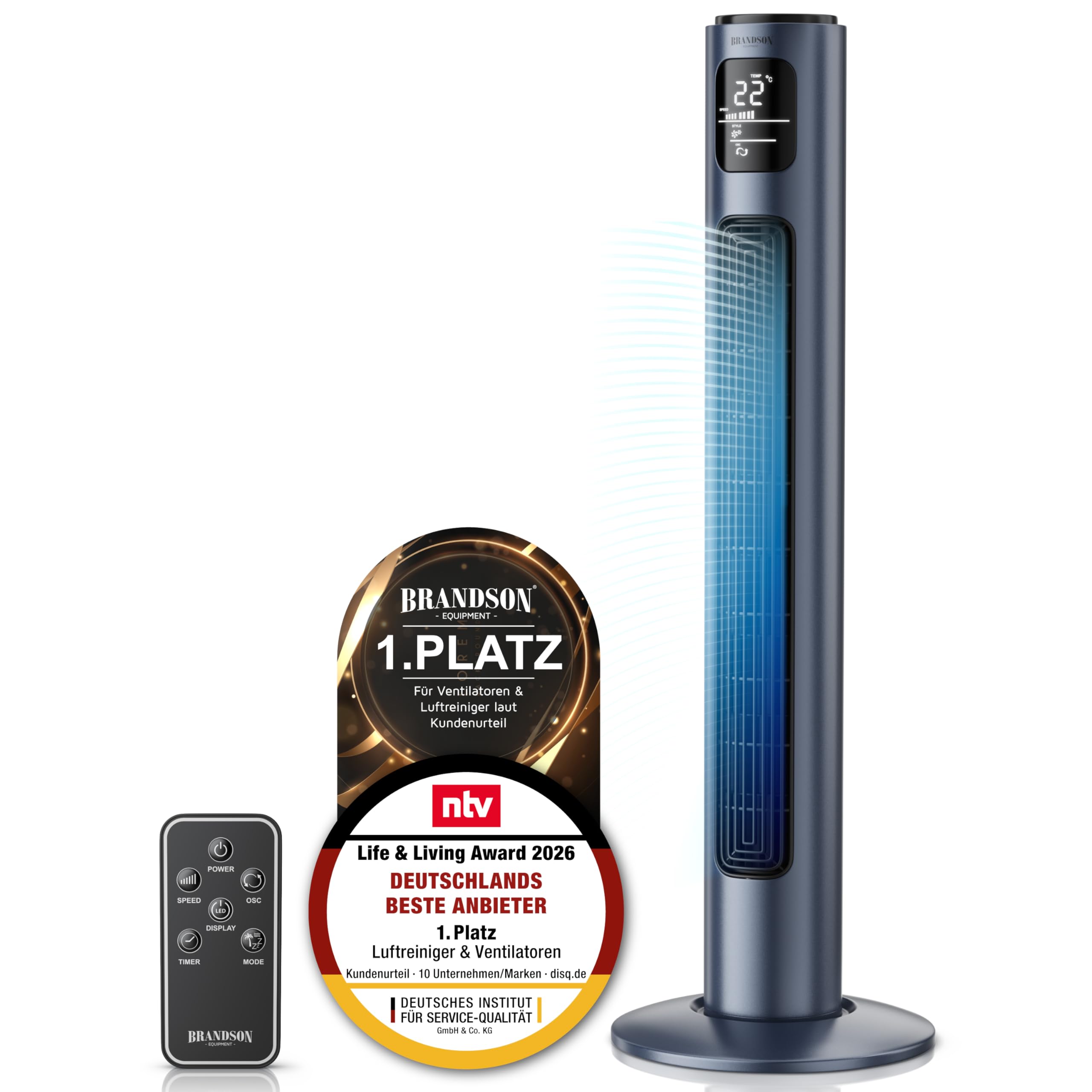 Brandson DE Turmventilator mit Fernbedienung