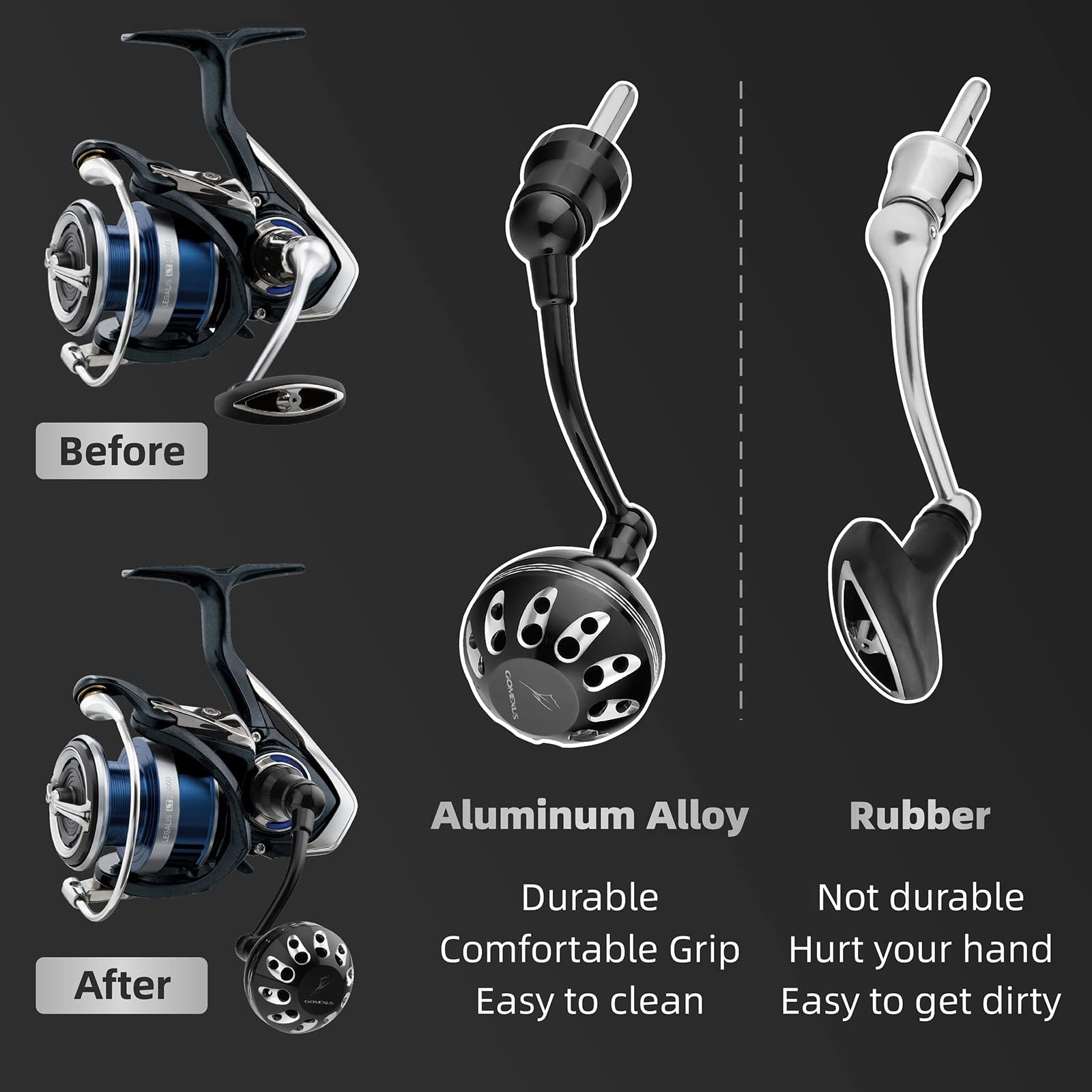 Amazon.com: GOMEXUS Power Handle Compatible for Daiwa Legalis LT