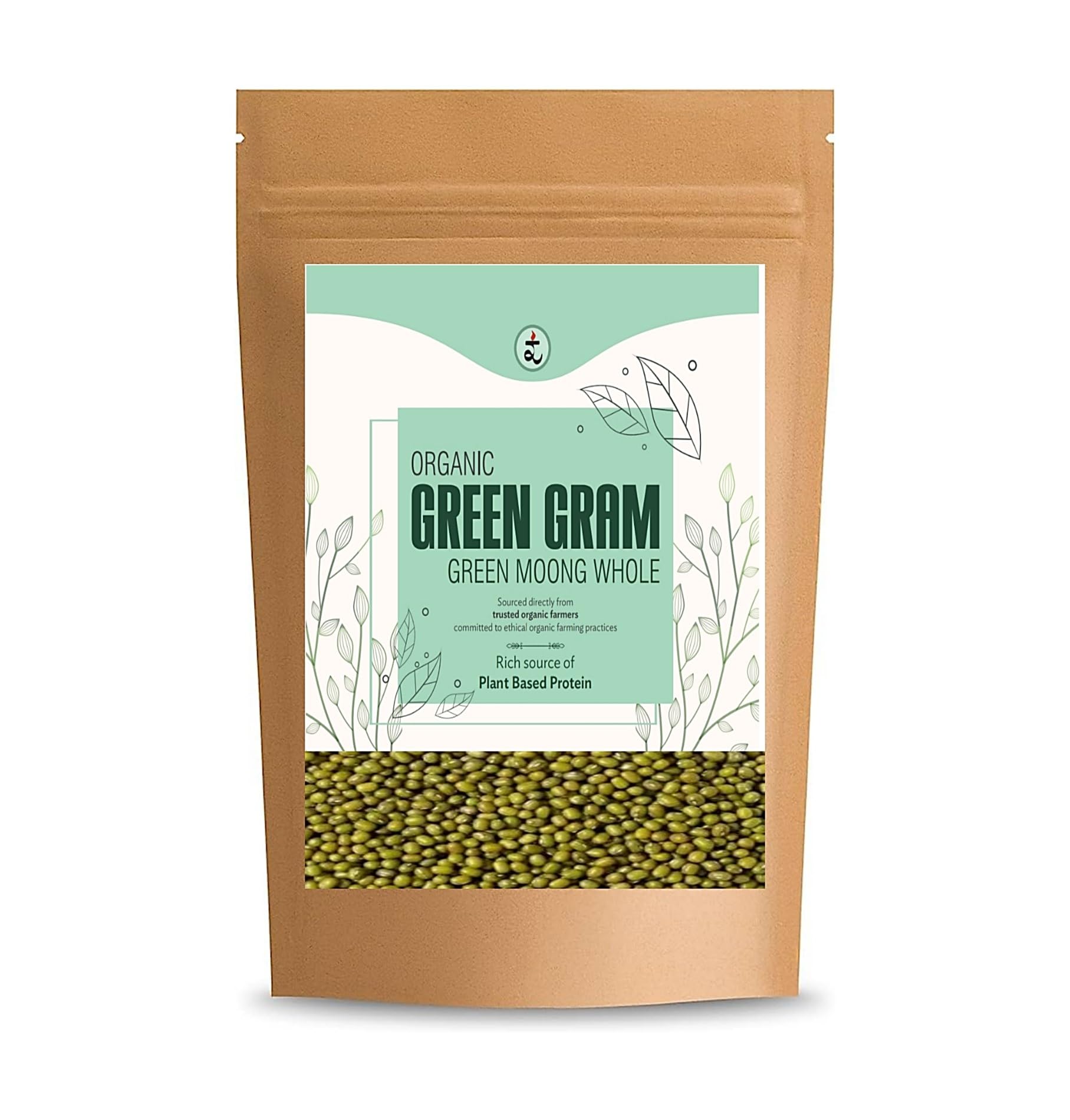 Rootz Organics Moong Whole Green Dal - Green Gram - Good Source of Antioxidants - 1 kg