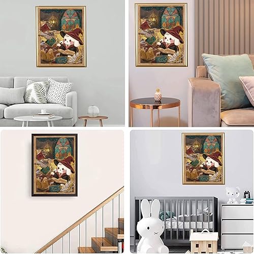 Miniatura 6 de JOSUYA Kit de pintura de diamantes, 5D de taladro completo de anime, pintura de diamante con lindo búho, conejo, perfecto para adultos, niños,