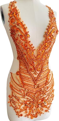 Miniatura 3 de Apliques de diamantes de imitación hechos a mano para coser en cuentas, parches de recorte, accesorios para vestido de novia, parche de encaje