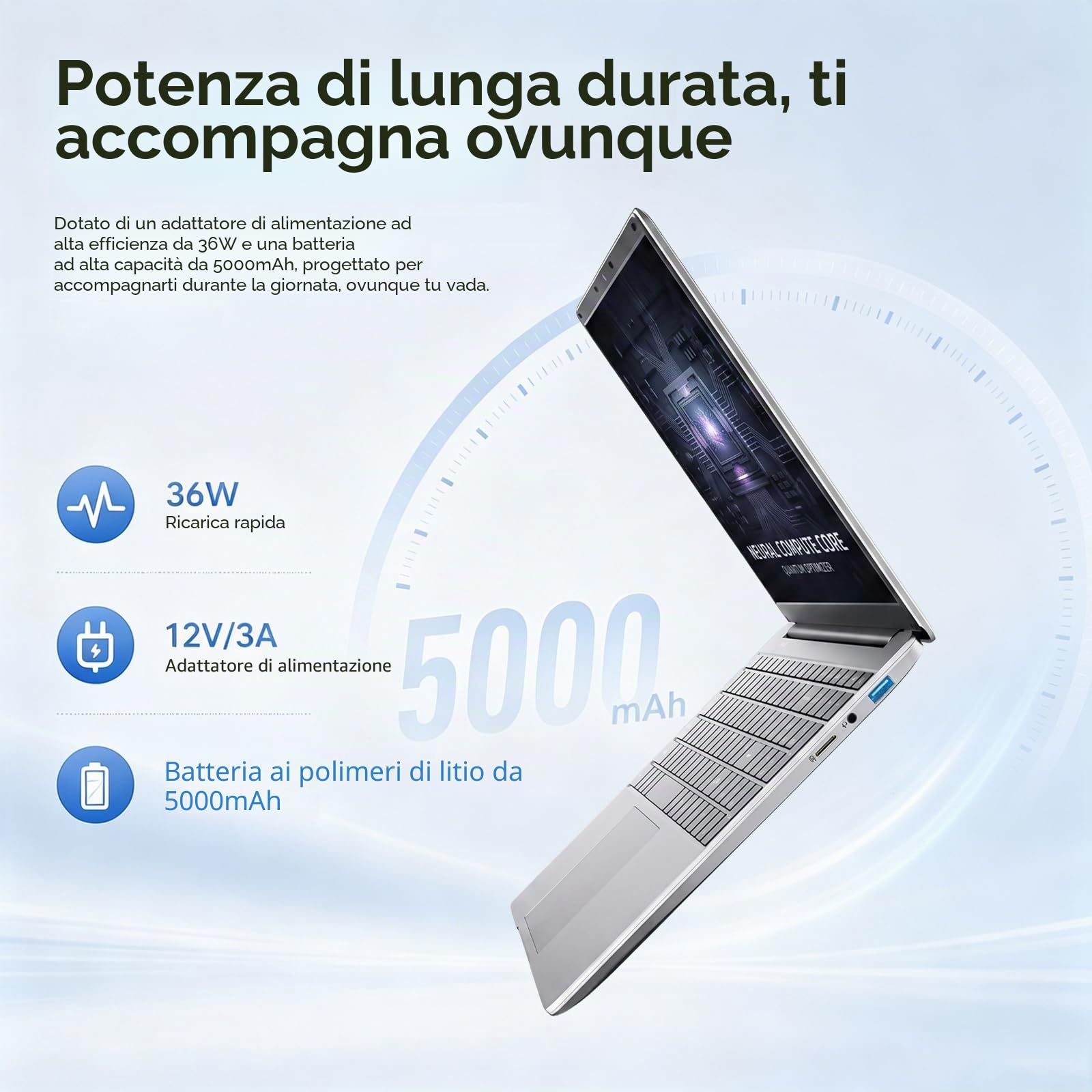 Kayoote 2026 PC Portatile 15.6 Pollici Win 11 Pro, Celeron 5205U Notebook, 8GB RAM 256GB SSD, Display IPS FHD 1920x1080, Tastiera Retroilluminata, Sblocco Impronta Digitale, USB 3.0, Mini HDMI