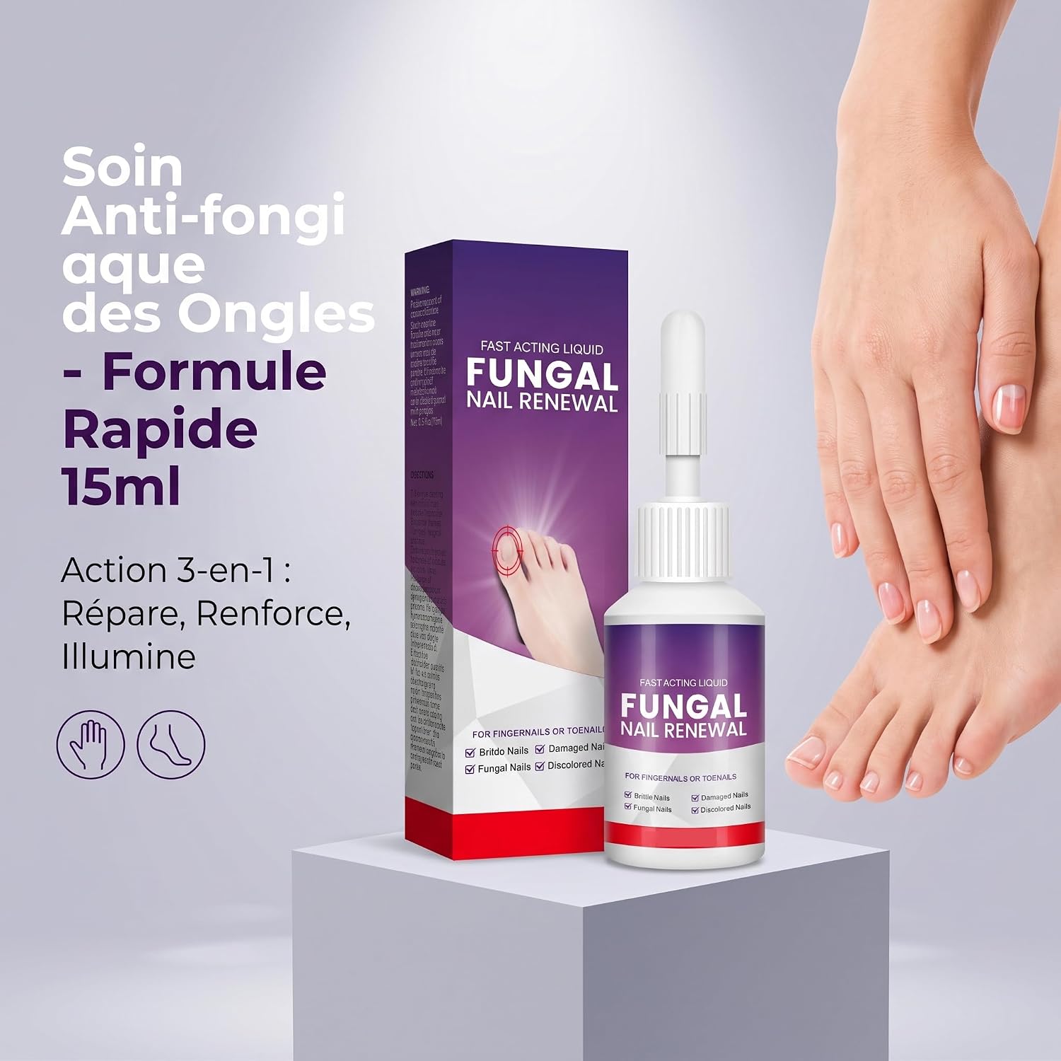 Vernis Mycose Ongles Pieds & Mains - Action Rapide15ml RéParateur,Vernis Antifongique,Trai - Analyse des détails et conception