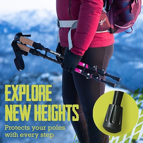 Miniatura 2 de TrailBuddy Puntas para bastones de senderismo  Paquete de 6 puntas de goma de repuesto para la mayoría de bastones de senderismo y senderismo con