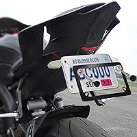 Vista 5 de Marco para placa de matrícula de motocicleta - Soporte de placa de etiqueta de bicicleta de acero inoxidable negro mate, 4 agujeros, soporte de 1