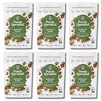 Vista 1 de Purely Sprouted Mezcla de aperitivos de hierbas de jardín mezcla vegana, sin gluten y sin OMG para un crujido saludable (4 onzas, paquete de 6)