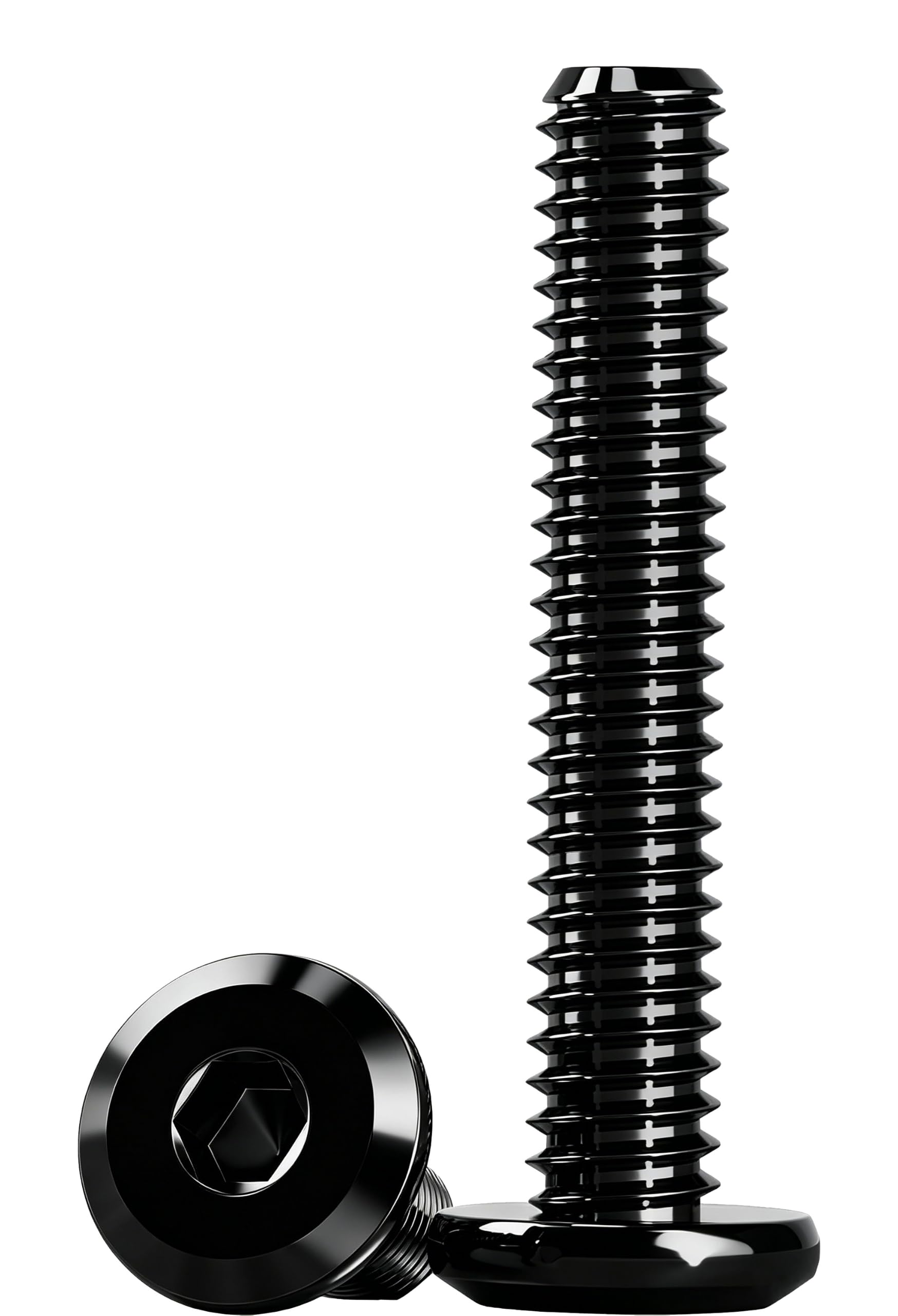 Humyu 20Pcs M4 Furniture Bolts Black, M4 x 35mm Flat Head Hex Socket Cap Screws Bolts, 304 Stainless Steel Bolts Fully Thread Machine Screws for Repair Industrial Electronic