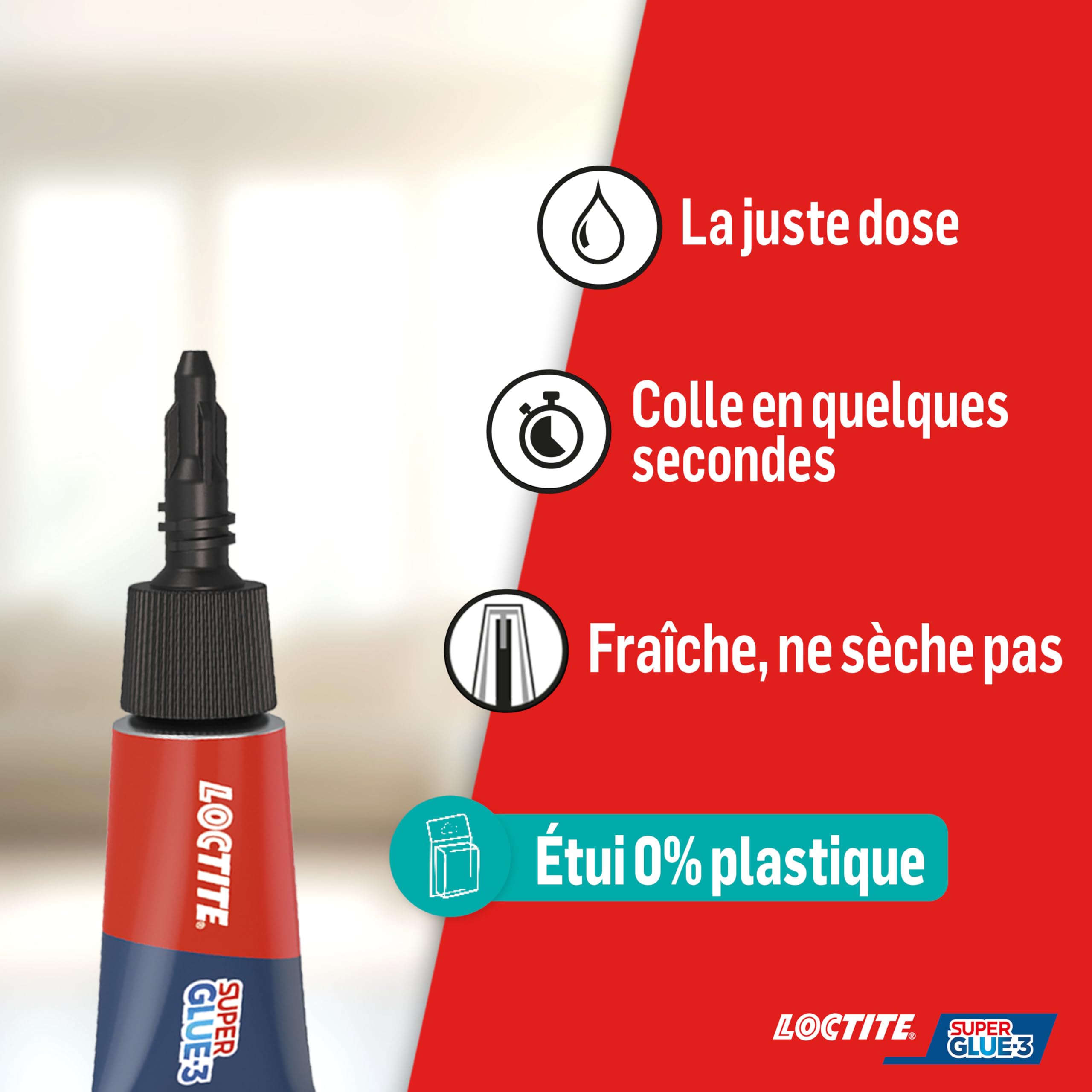 Loctite Super Glue-3 Mini dose 3 x 1 g Colle forte rapide tous matériaux universelle liquide