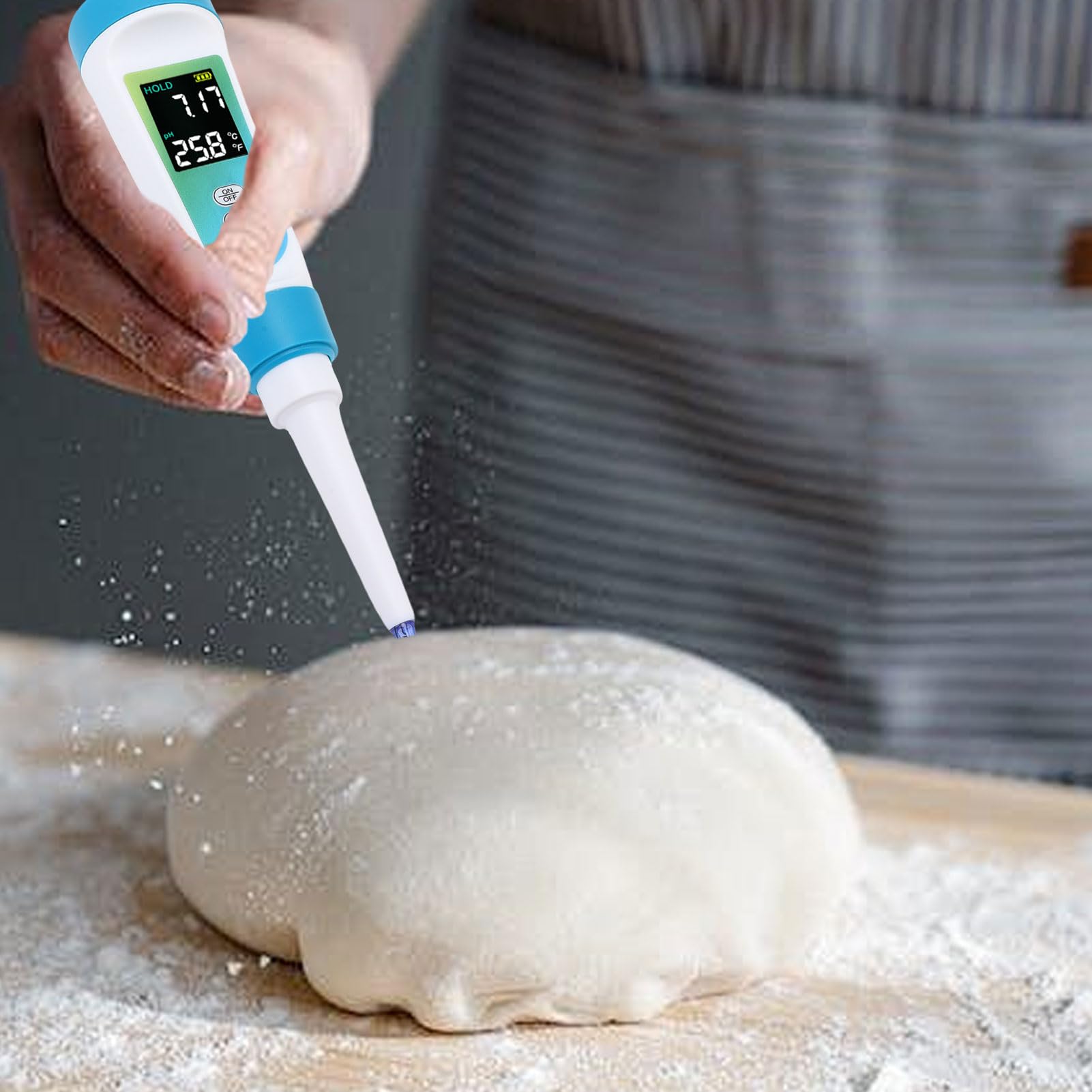 Bewinner Medidor de Ph Digital para Alimentos, Lápiz de Tester de Ph de Alta Precisión de 0.01 con ATC, para Pan de Masa Fermentada, Queso, Carne, Salchichas, Vino, Cerveza, Pruebas de