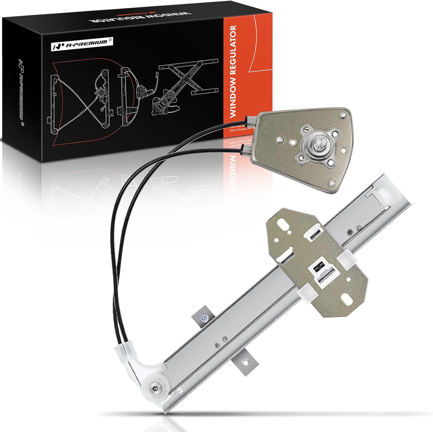 A-Premium Manual Window Regulator Rear Passenger Side Compatible with Honda Civic 1992 1993 1994 1995, Sedan, Rear Right Passenger Side