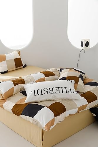 Miniatura 7 de Houseri Juego de edredón de terciopelo naranja quemado, tamaño California King, juego de ropa de cama esponjoso de color óxido de terracota,