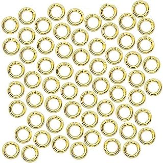 100 anillos de salto abiertos de acero inoxidable 304 de oro amarillo de 18 quilates a granel (20 mm x 2 mm)