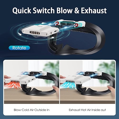 Miniatura 3 de Aoife VR Fan Compatible with Oculus Meta Quest 2, Anti-Fog Active Air Circulation Vent Cooler Fan with Facial Interface and PU Sweat-Proof Face