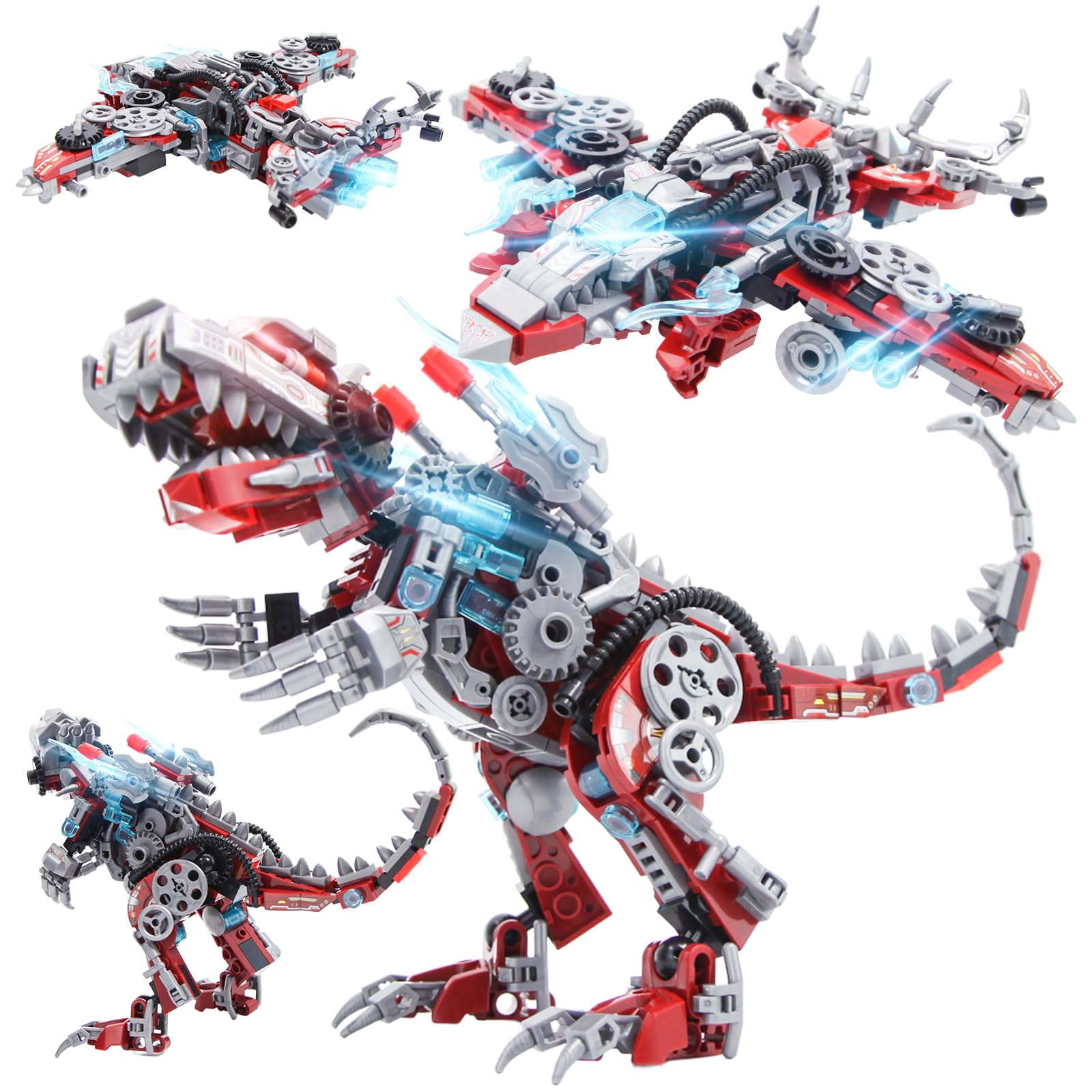 MZMSBAO 2 in 1 Dinosaurs Building Kits, 422PCS Educational Building Sets for Kids Boy, STEM DIY Building Blocks Toys, 3D Dinosaur Aircraft