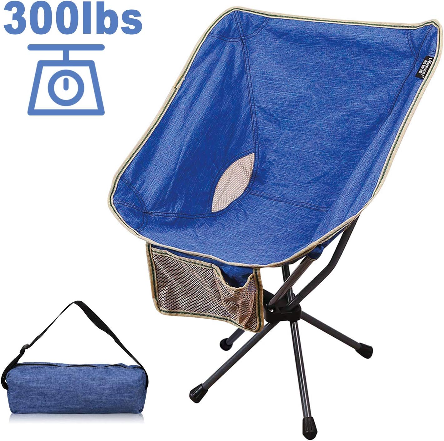 Camping Chairs, Outdoor Portable Backpacking Folding Chairs with Carry Bag, Heavy Duty 300 lbs Capacity, for BBQ, Beach, Travel, Picnic, Hiking, Fishing