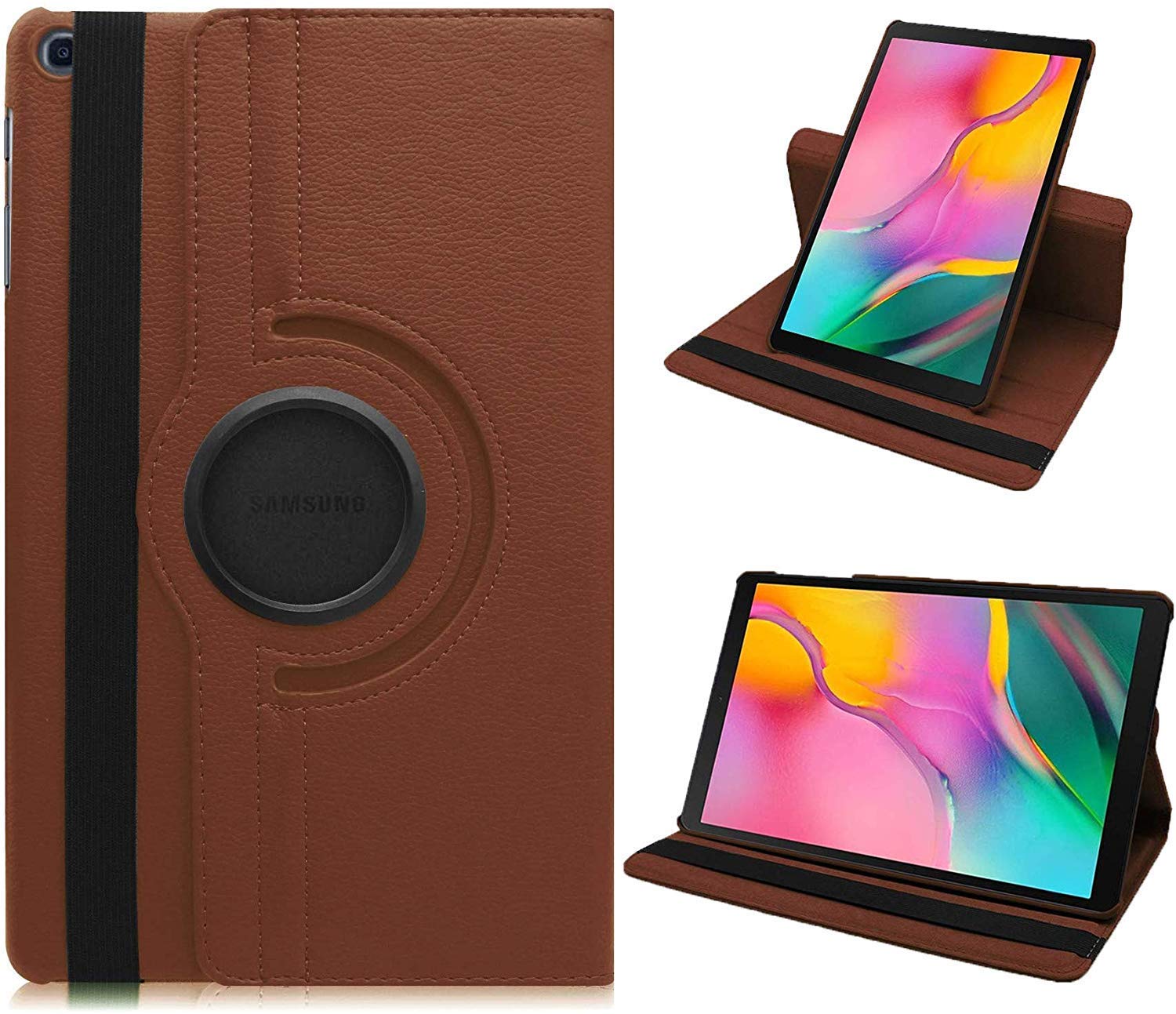 360 Degree Rotating Leather Case Cover Stand for Samsung Galaxy Tab A 10.1 inch SM-T510 / SM-T515 10.1 Inch 2019 (Brown)-image-44
