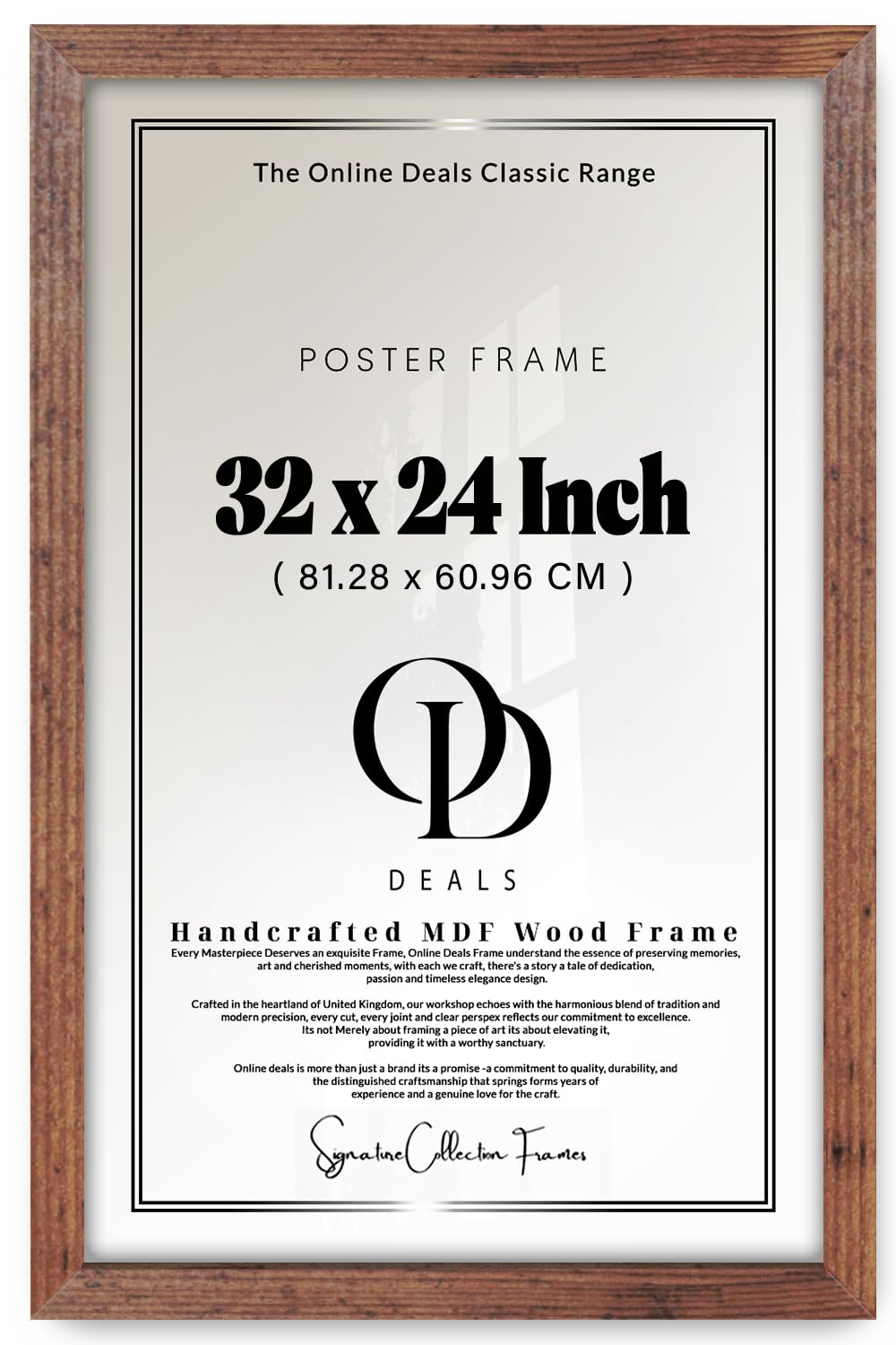 OD Deals | Poster Frame 32 X 24 Inch (81.28 X 60.96 CM) — Rustic Style For Displaying Art And Photos In Vertical And Horizontal Orientation | Ideal For Modern Living Room And Art Gallery