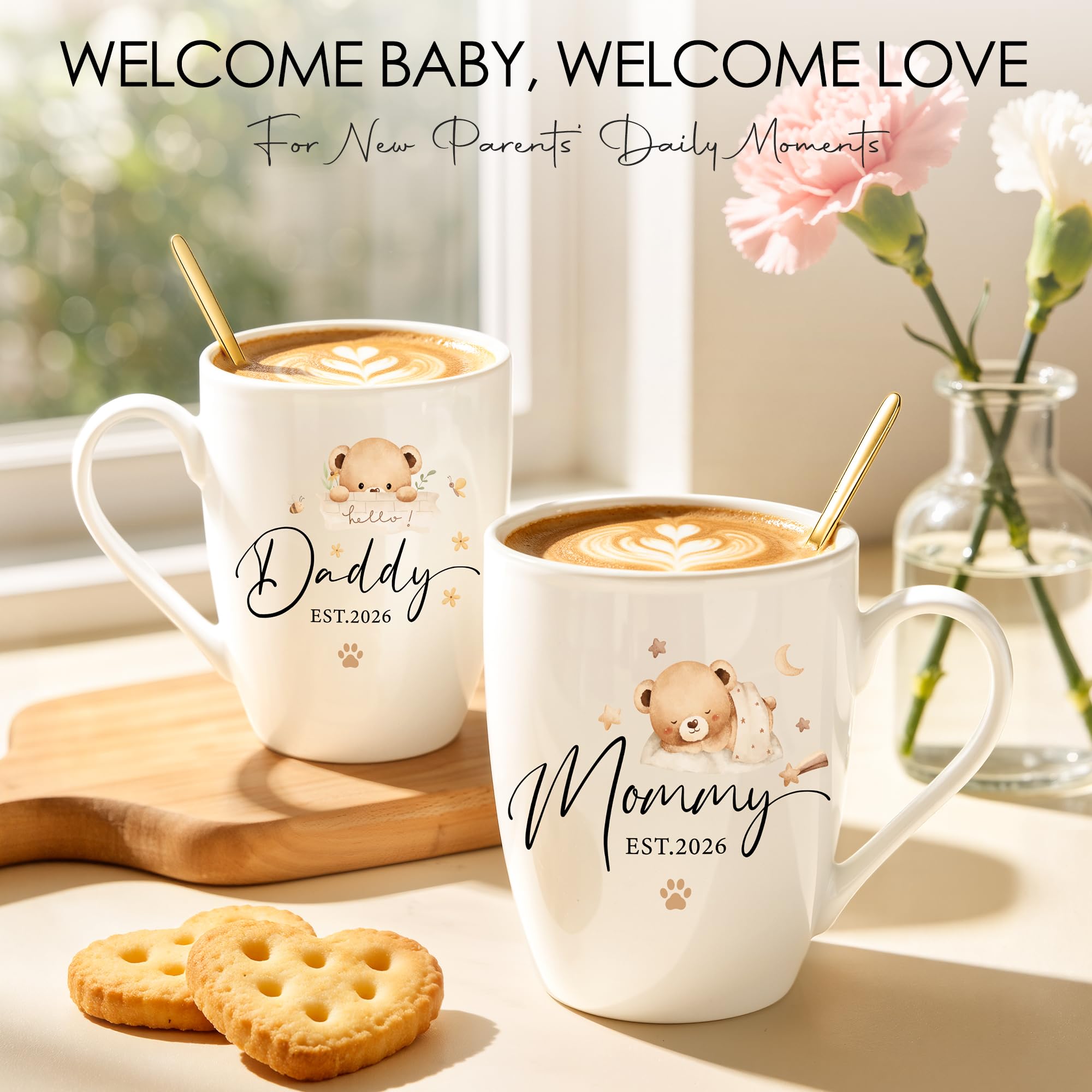 Regalos para nuevos padres para parejas, regalos para mamá y papá, regalo para nuevos padres, regalo de revelación de género para mamá y papá para ser embarazada, paquete de cuidado lindo para baby