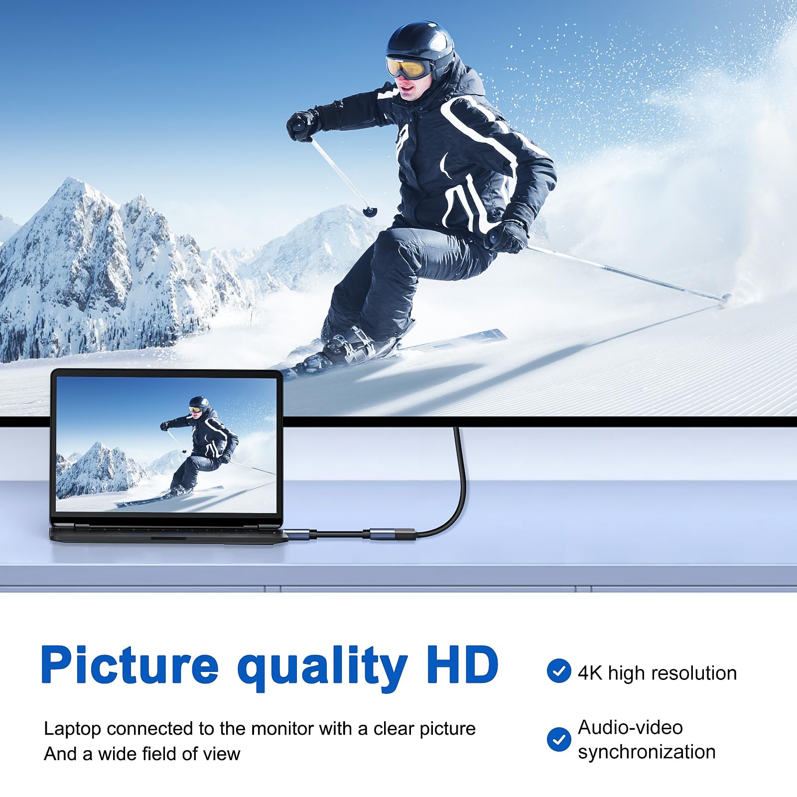 Kumiho Adattatore da HDMI a DisplayPort 4K60Hz ad alta velocità HDMI maschio a porta display femmina cavo convertitore per PC Scheda grafica Laptop PS5/4
