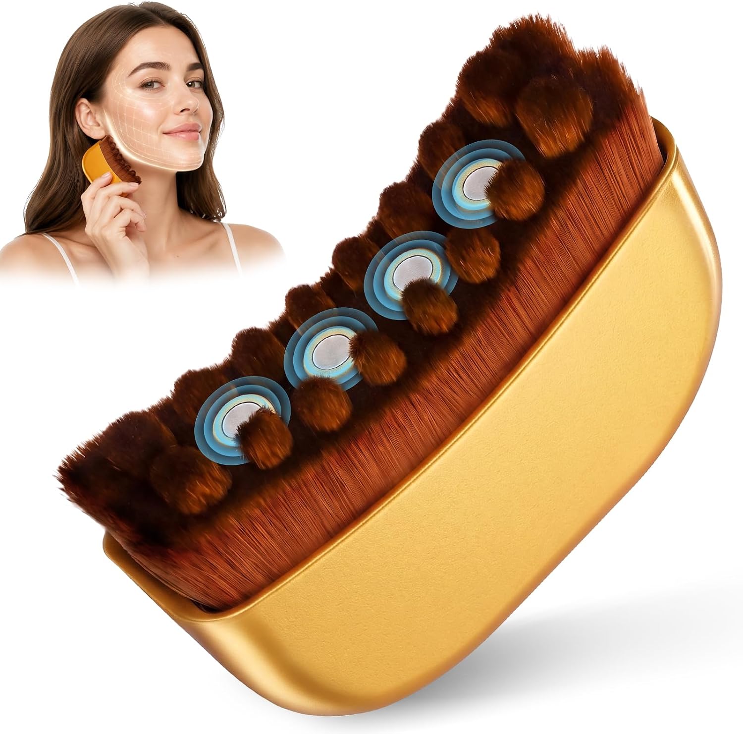 Magnetic Lymphatic Contour Face Brush for Sculpting & De-Puffing