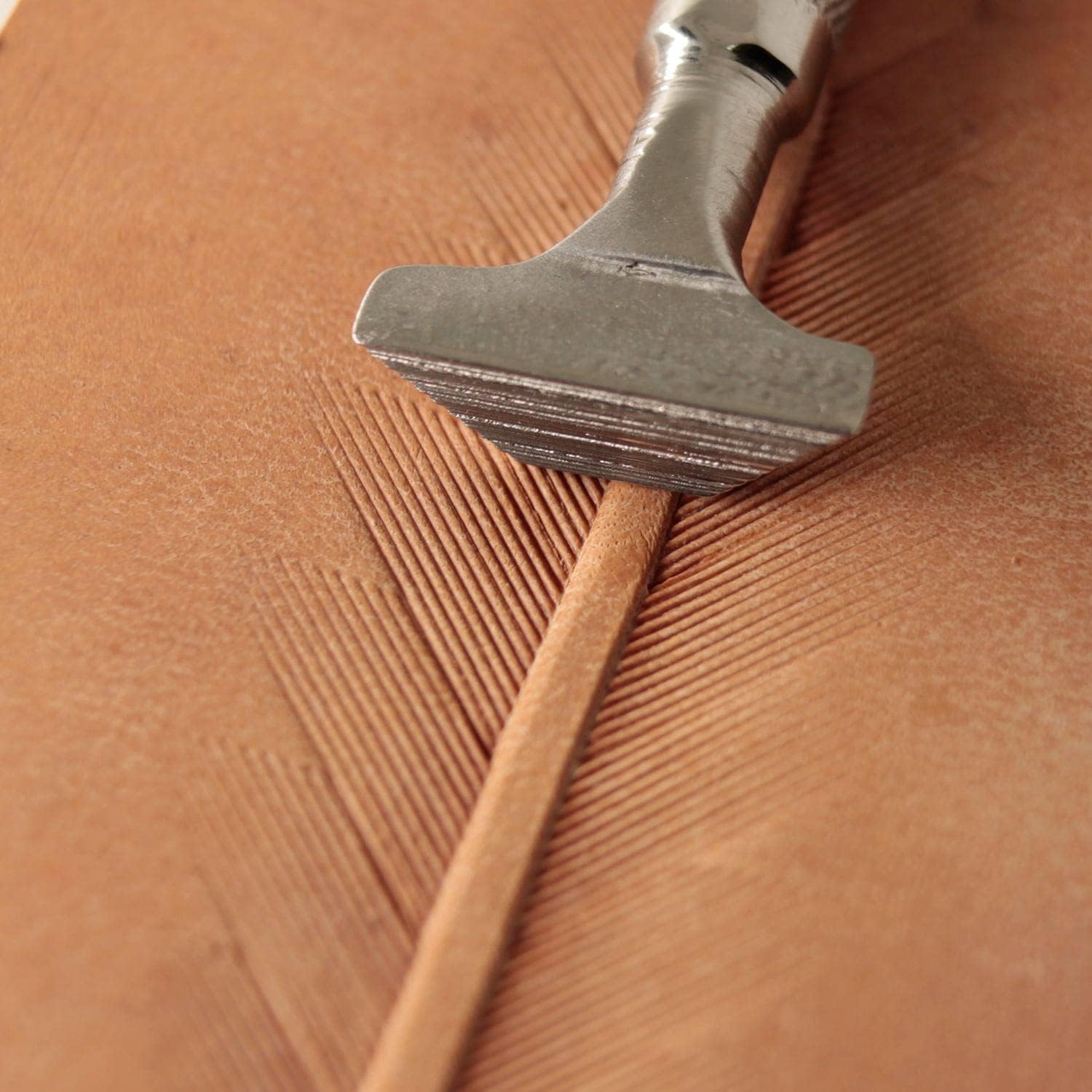 DandS ltd Leather Stamp Tool, Feather, Professional Steel Craft Tool for Leatherworking, Embossing, Carving & Stamping Leather Projects, Belts, Wallets & DIY Projects, Compatible with Mallet #465