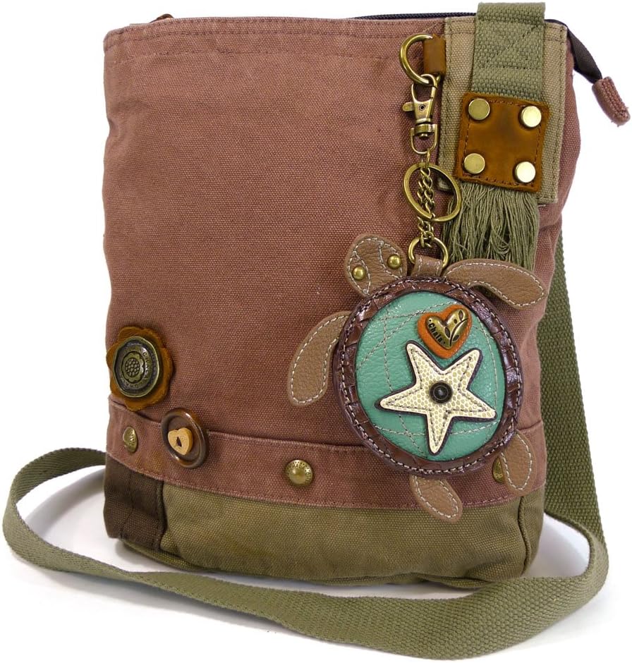 Chala Handbags Patchwork Crossbody Canvas Messenger Bags with Faux Leather Animal Coin Purse