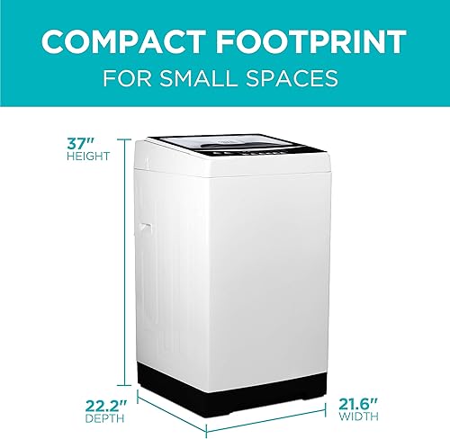 Miniatura 5 de BLACK+DECKER Lavadora portátil pequeña, lavadora para uso doméstico, lavadora portátil de 2.0 pies cúbicos con 6 ciclos, tapa transparente y