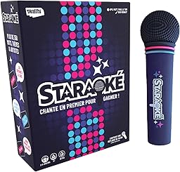 STARAOKÉ – Jeu de société Musical et drôle - Jeu d'Ambiance Entre Amis ou en Famille - Attrapez la réplique de Micro et Chantez Avant Les Autres ! Dès 8 Ans - 2 à 8 Joueurs - 350 Cartes Chant